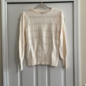 LOFT stripe pointelle sweater